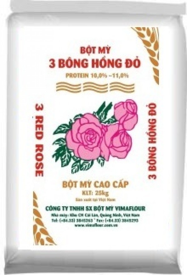 BỘT MỲ 3 BÔNG HỒNG ĐỎ